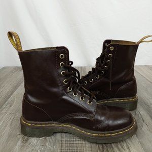 Doc Martens Pascal Boots Chocolate Brown Combat Moto Boots Chunky Sole